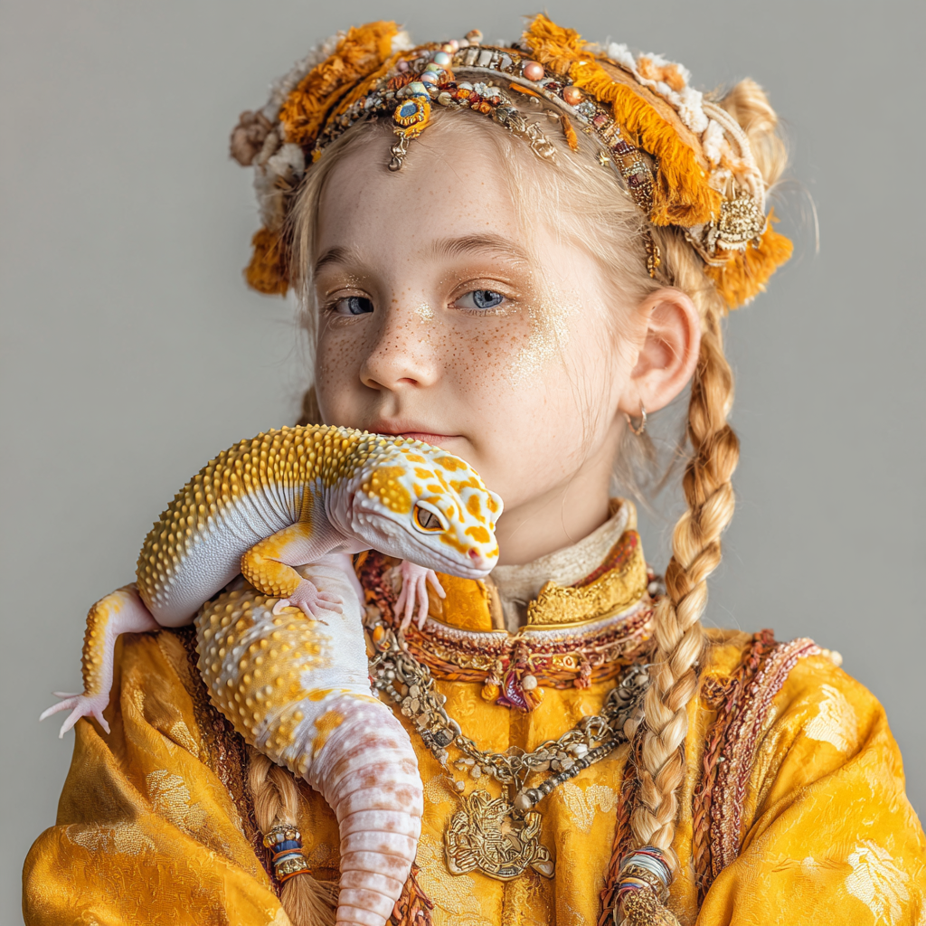 豹纹守宫和女孩