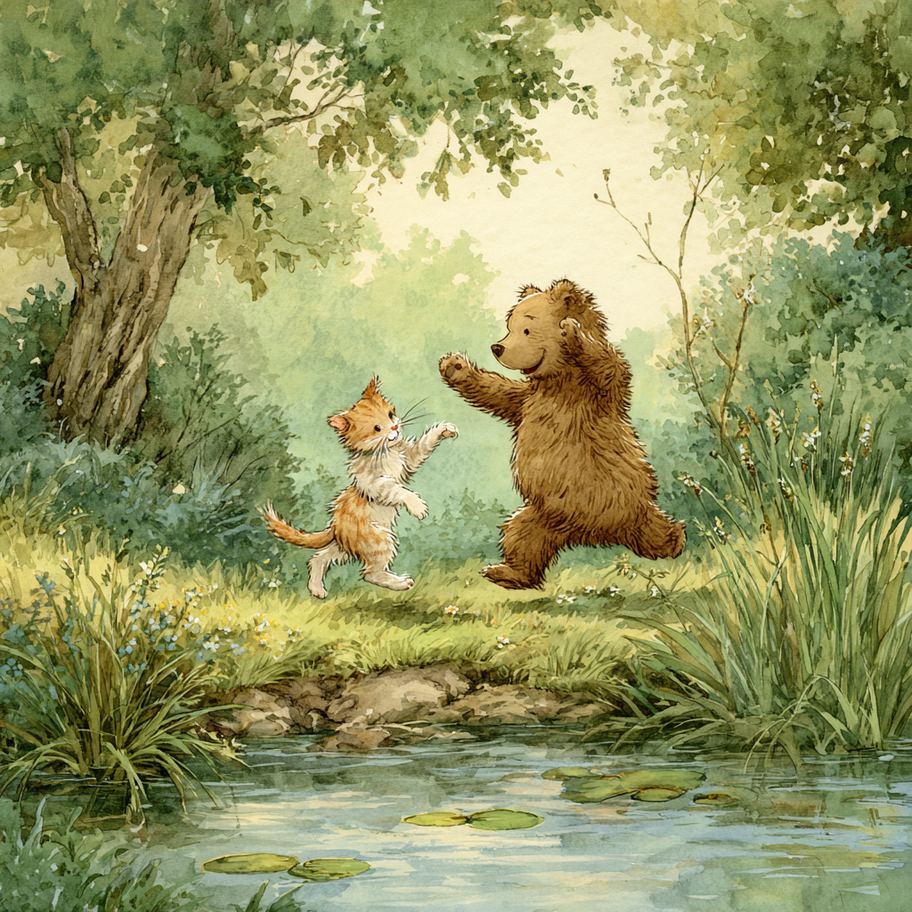 小熊和小猫跳舞