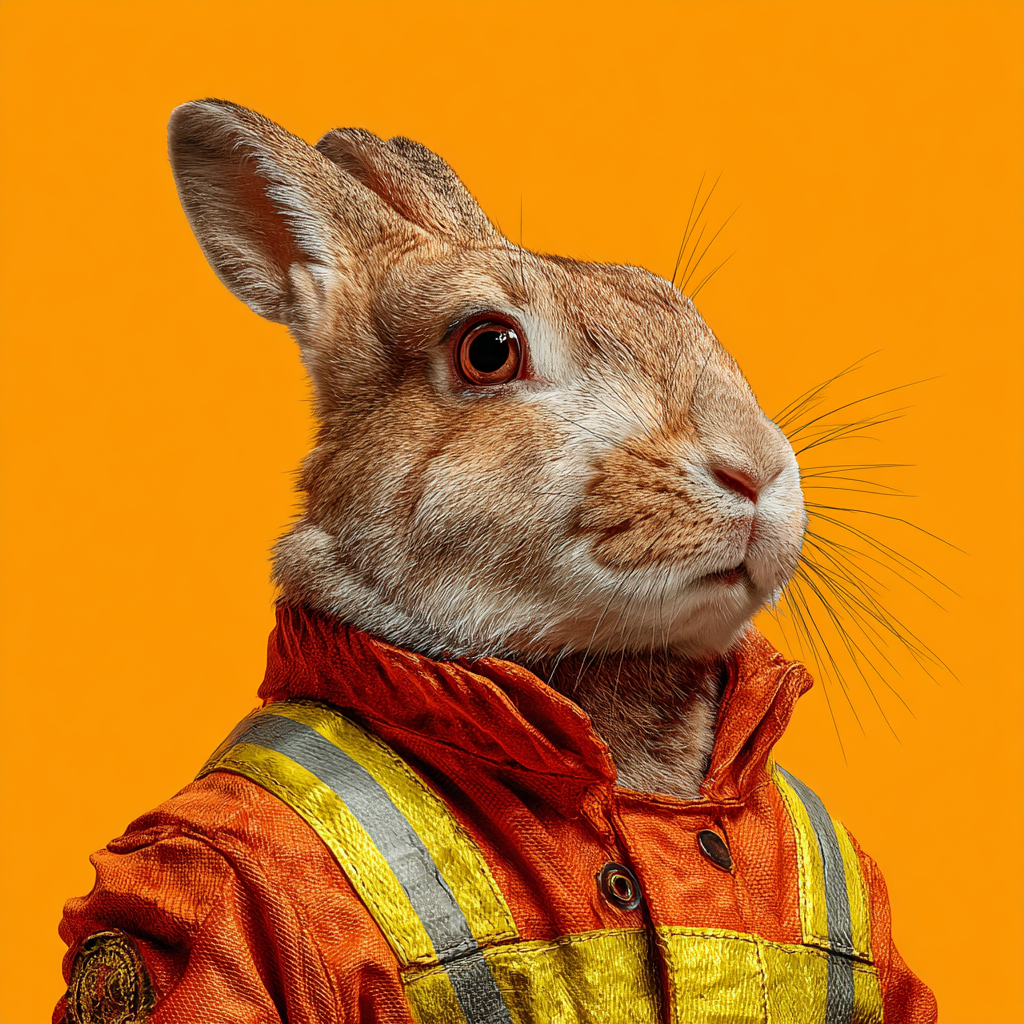 兔子穿着消防员