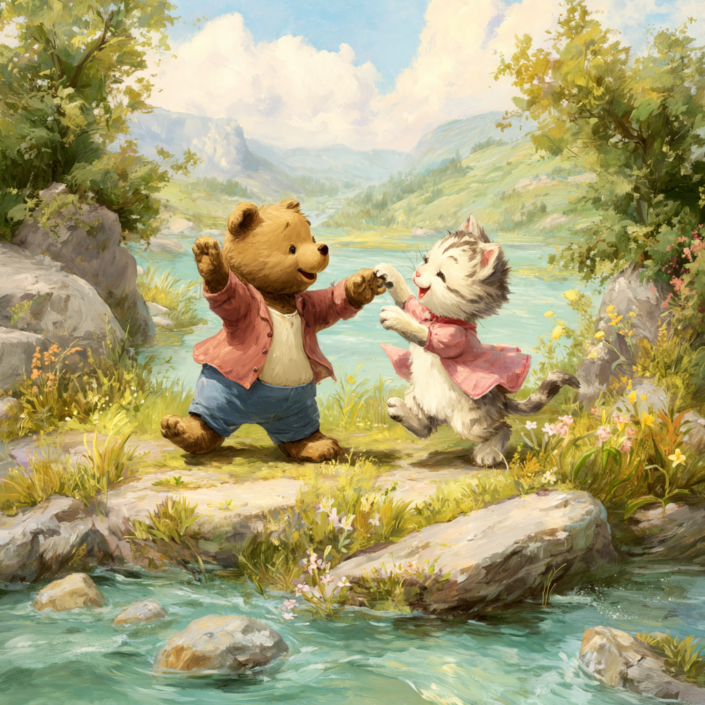 小熊和小猫跳舞