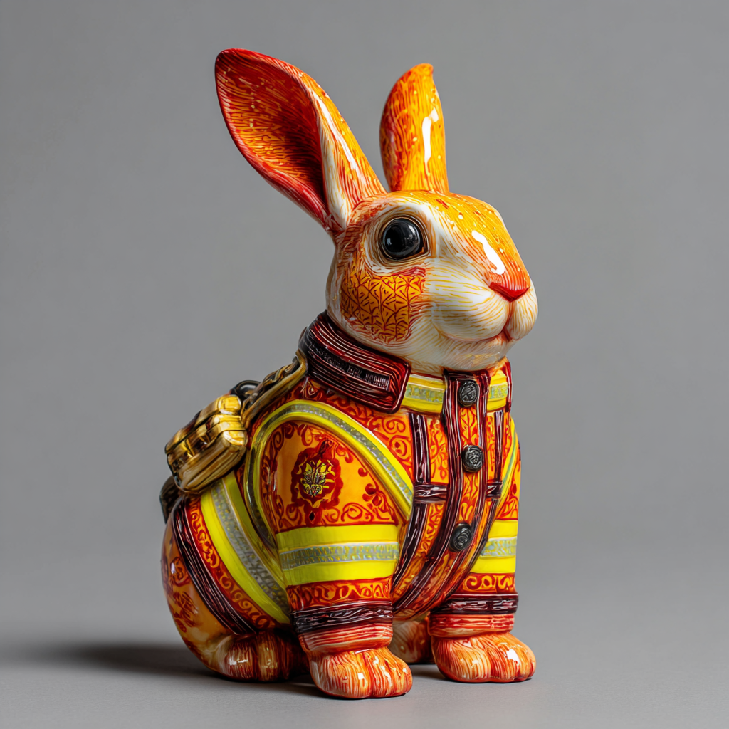 兔子穿着消防员