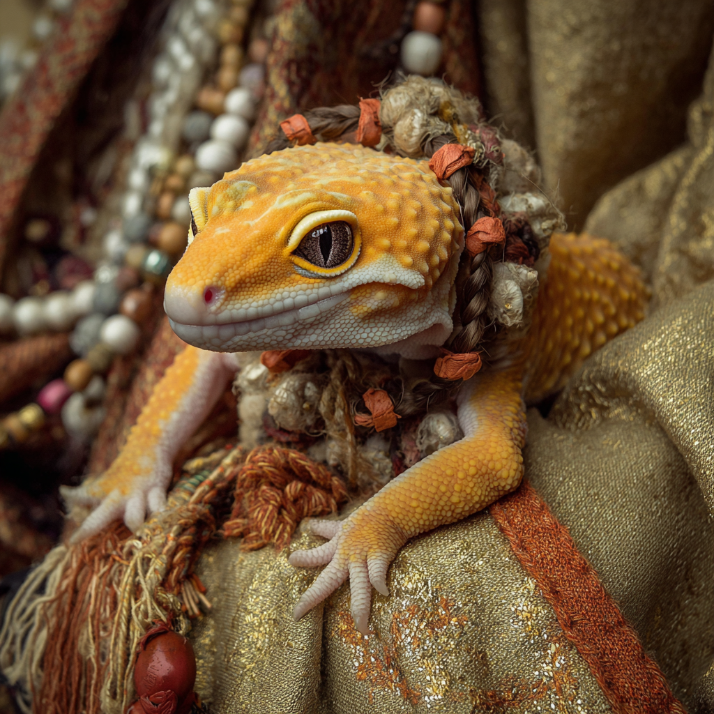 豹纹守宫和女孩