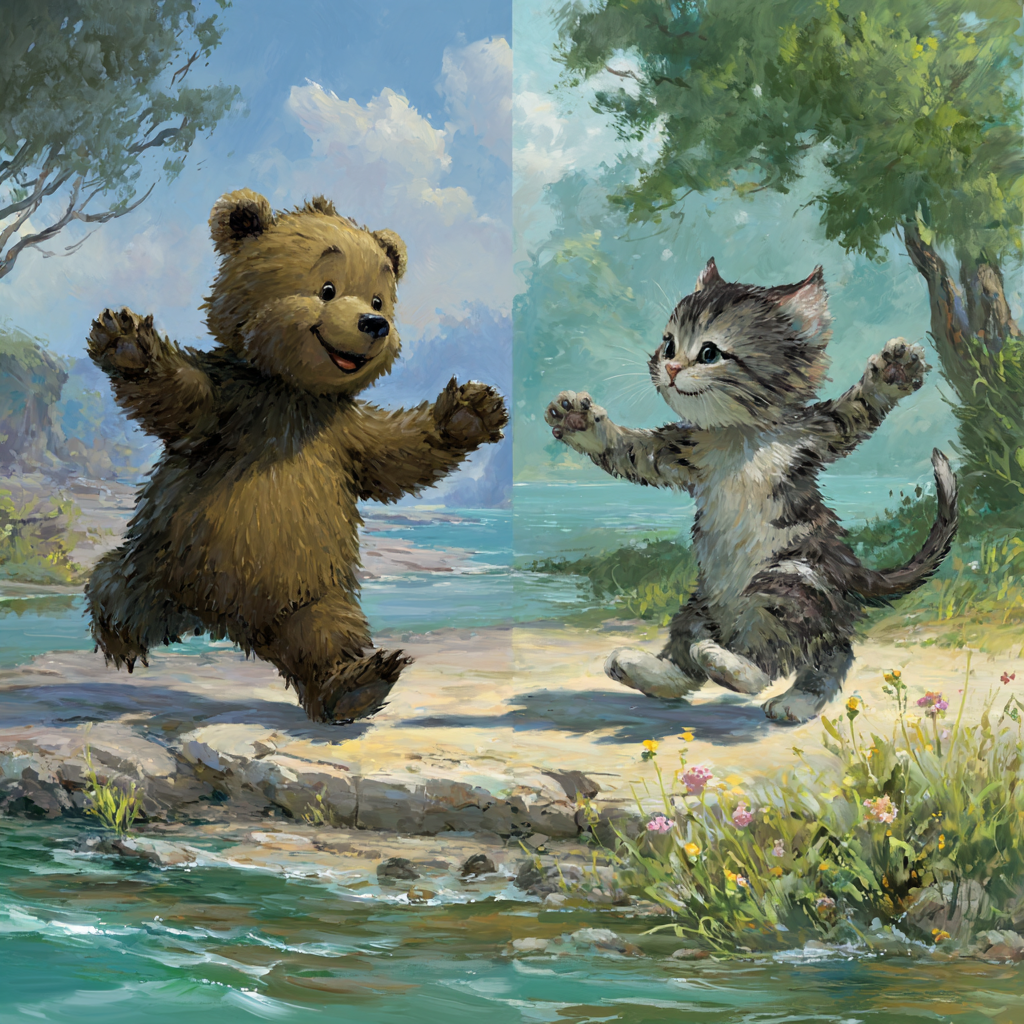 小熊和小猫跳舞