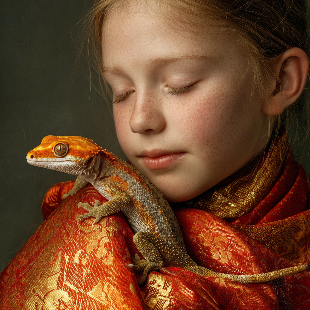 守宫蜥蜴和女孩