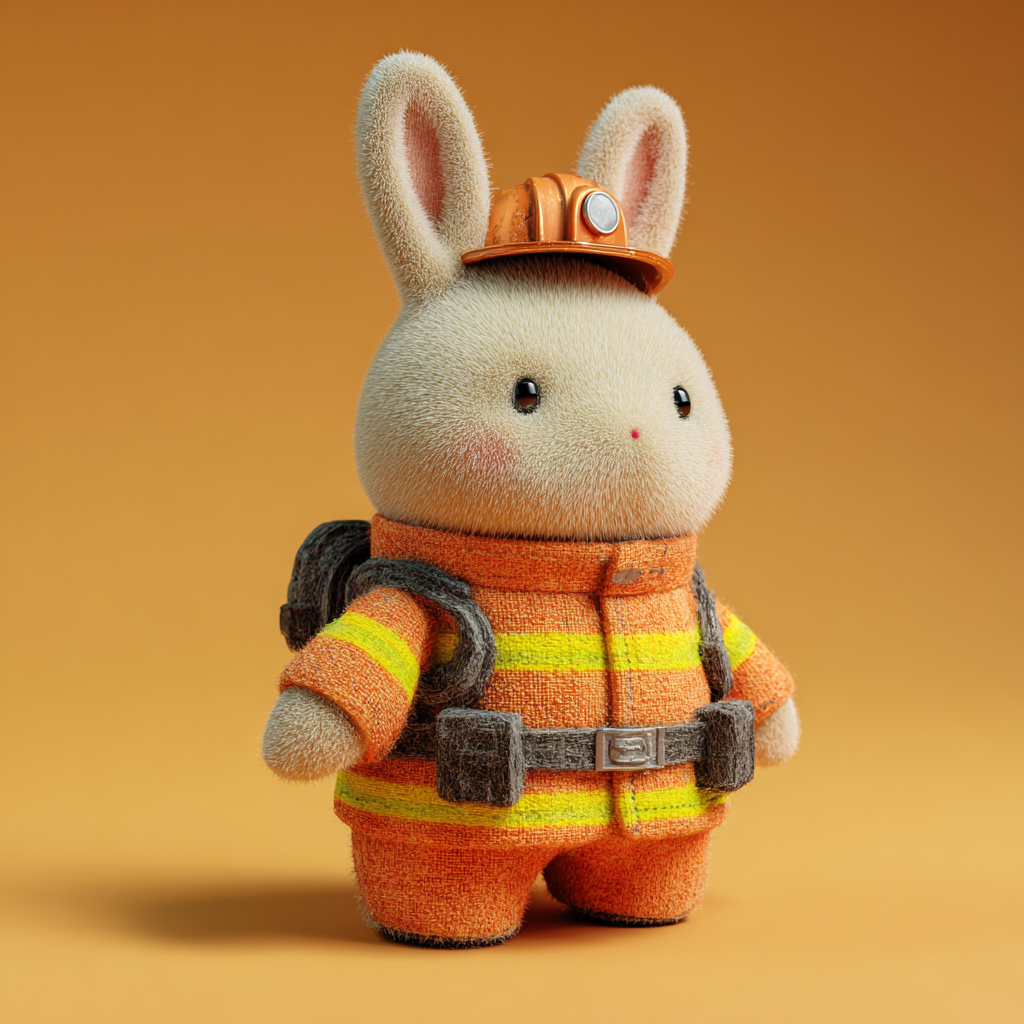 兔子穿着消防员