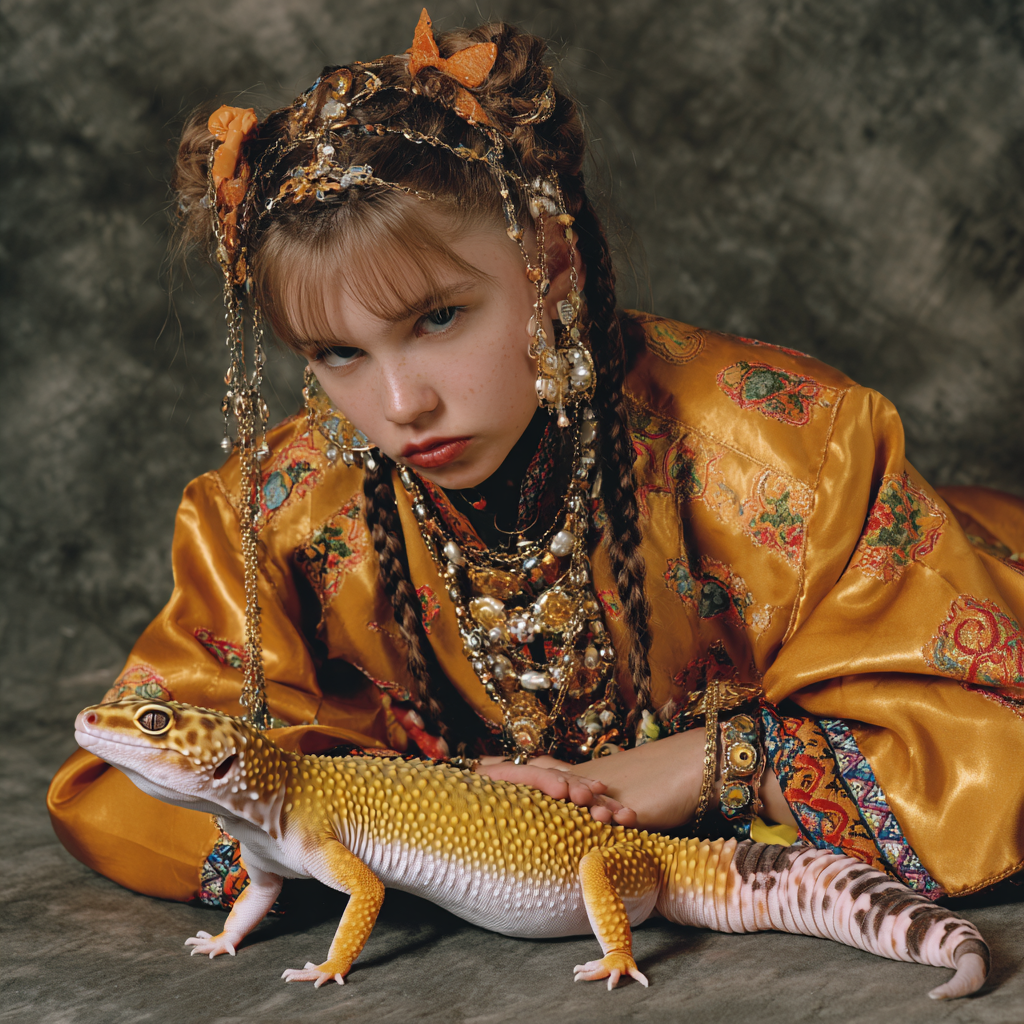 豹纹守宫和女孩