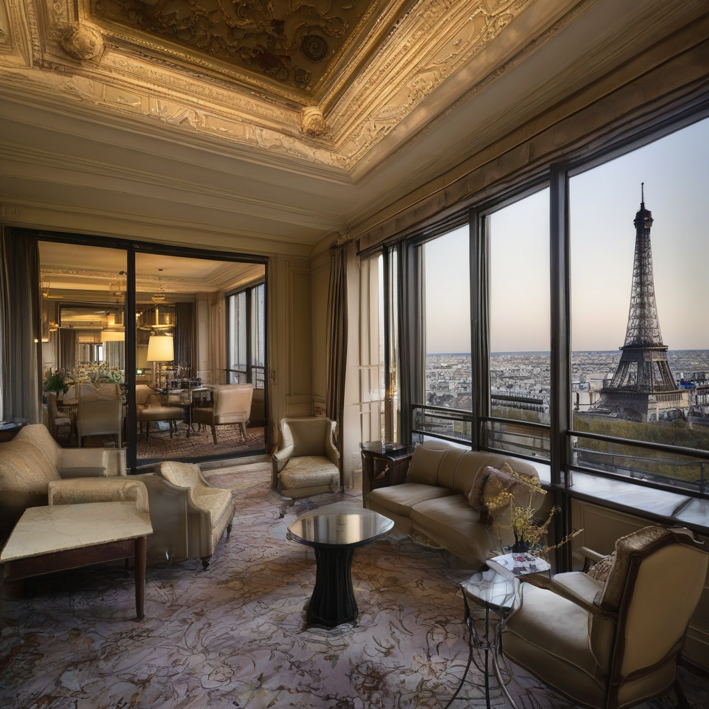 右边的埃菲尔铁塔