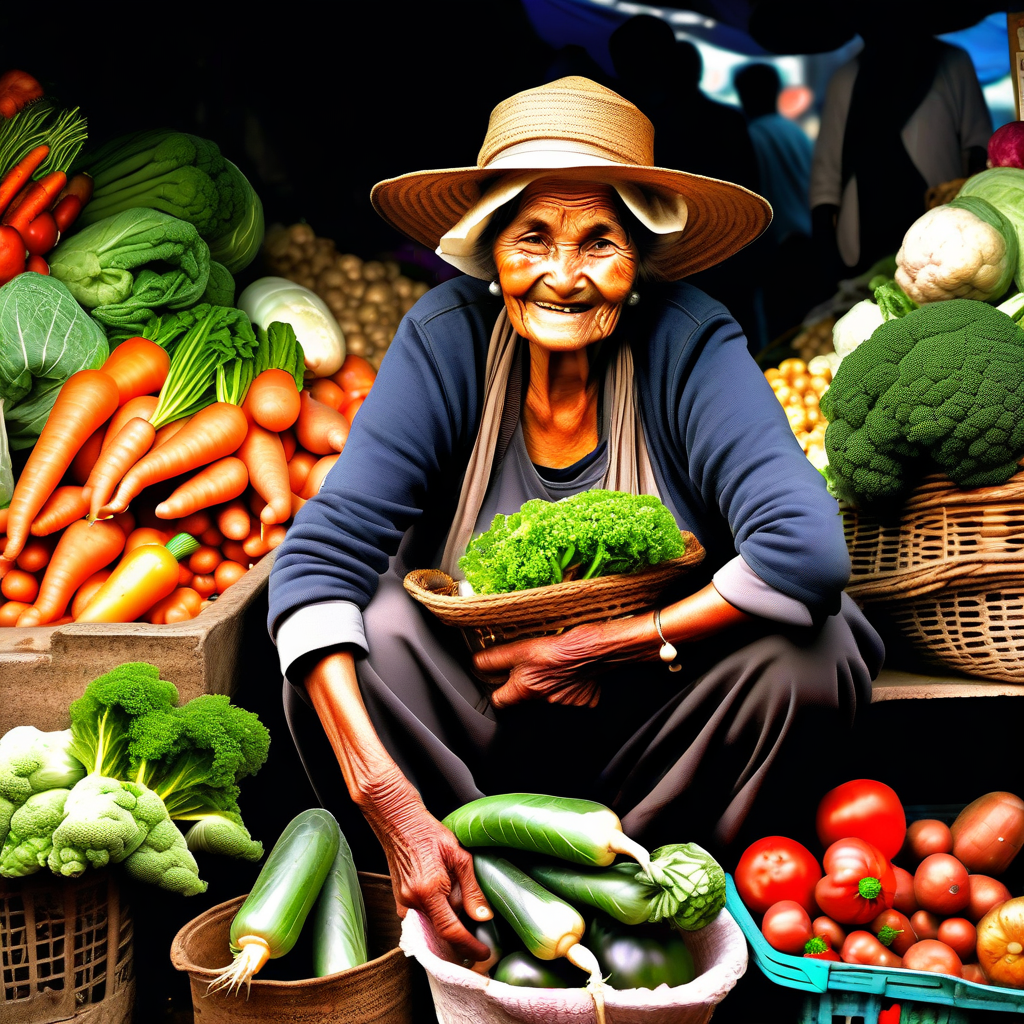 老奶奶卖菜