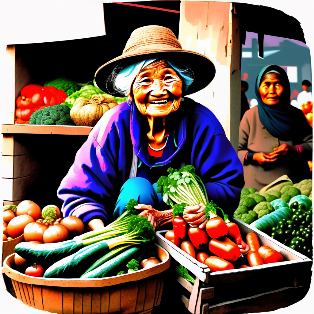 老奶奶卖菜