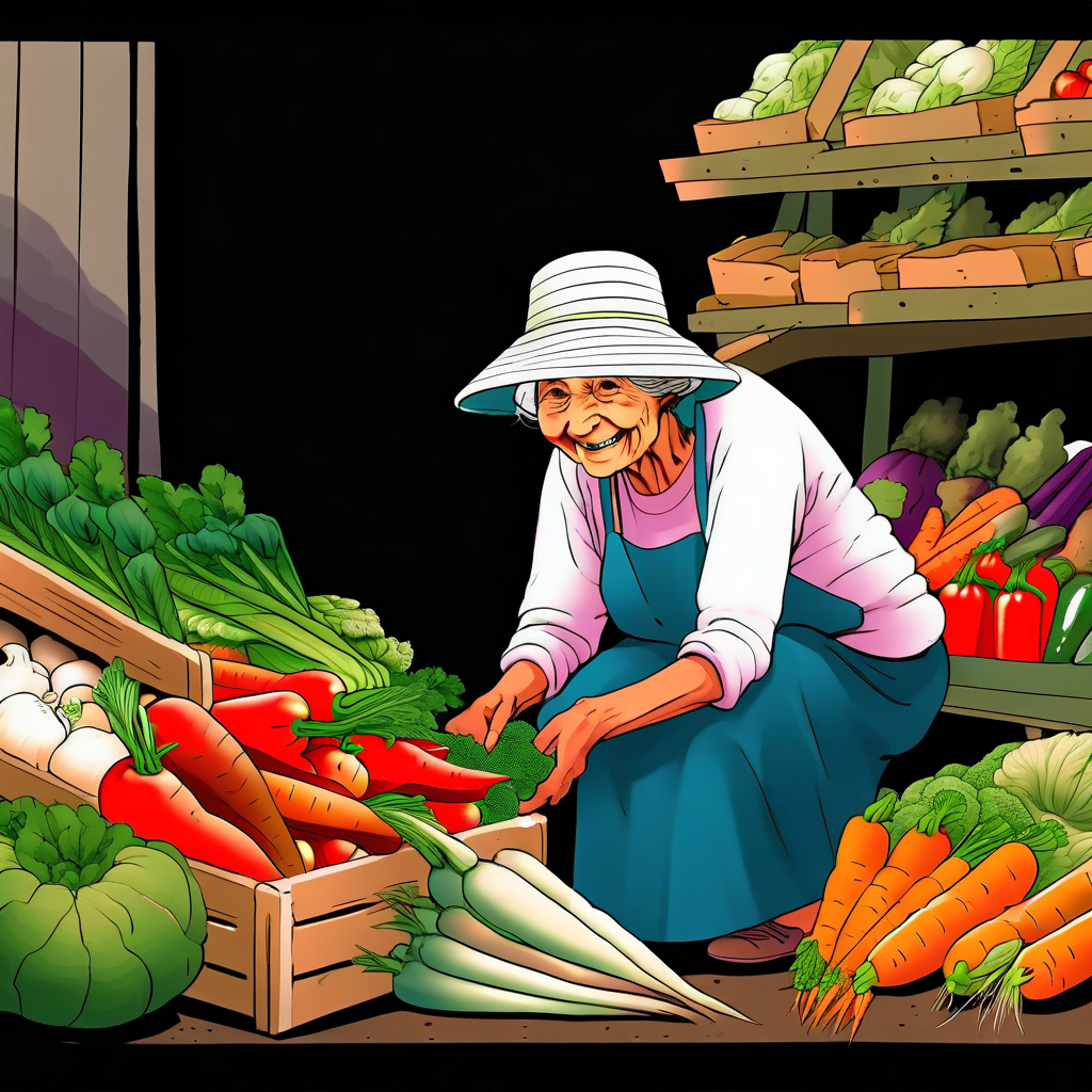 老奶奶卖菜
