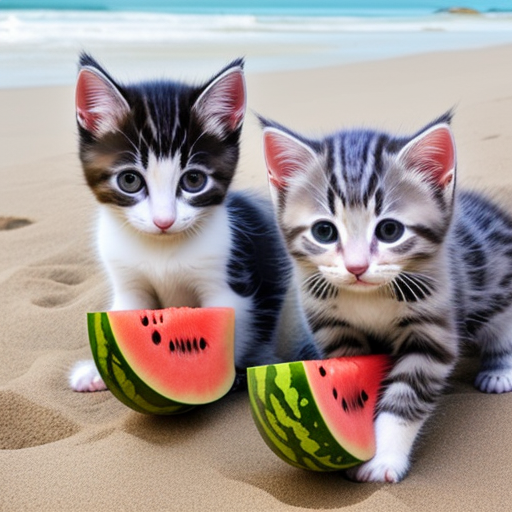 猫咪，西瓜