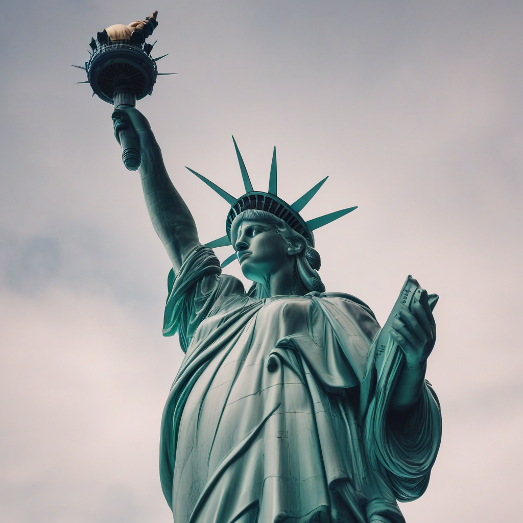 The interior of the Statue of Liberty in the United States.