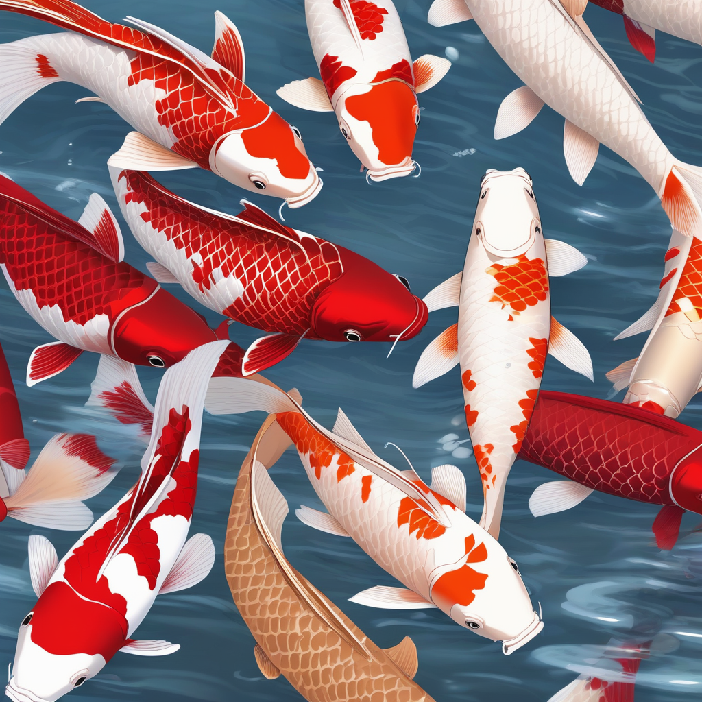 多只美丽的锦鲤
